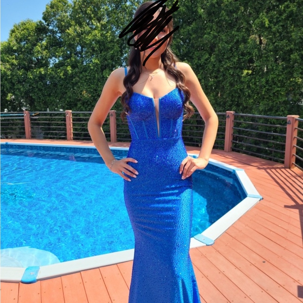 Sherri Hill Blue Prom Dress